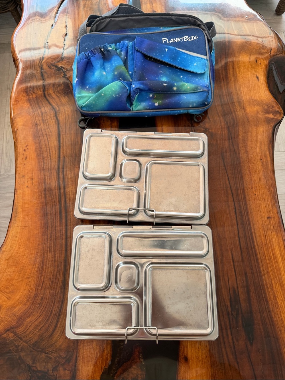 Kids Stainless Steel Lunchbox Set in Blue Galaxy